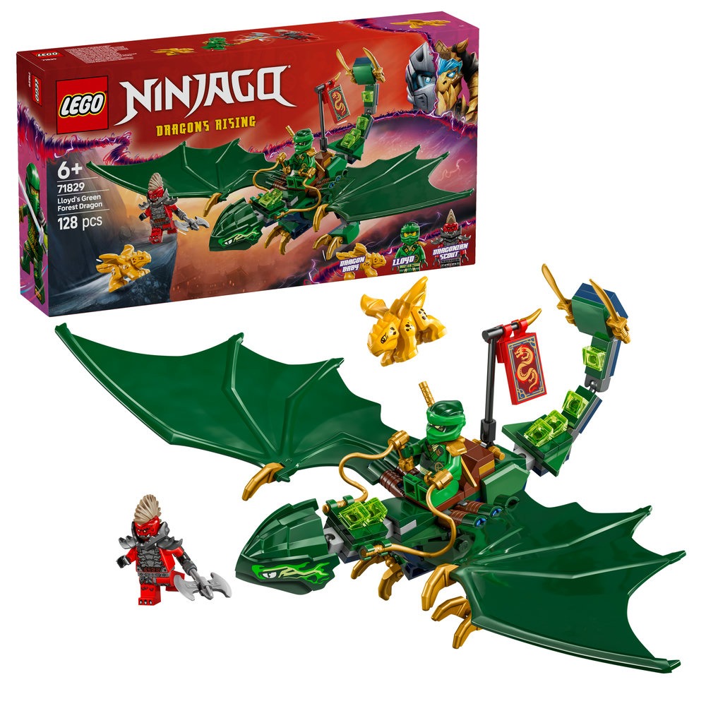 🧡 71829 Lego Ninjago Dragons Rising Season 3 Lloyd's Green Forest Dragon – Đồ chơi lắp ráp Rồng rừng xanh của Lloyd 2025