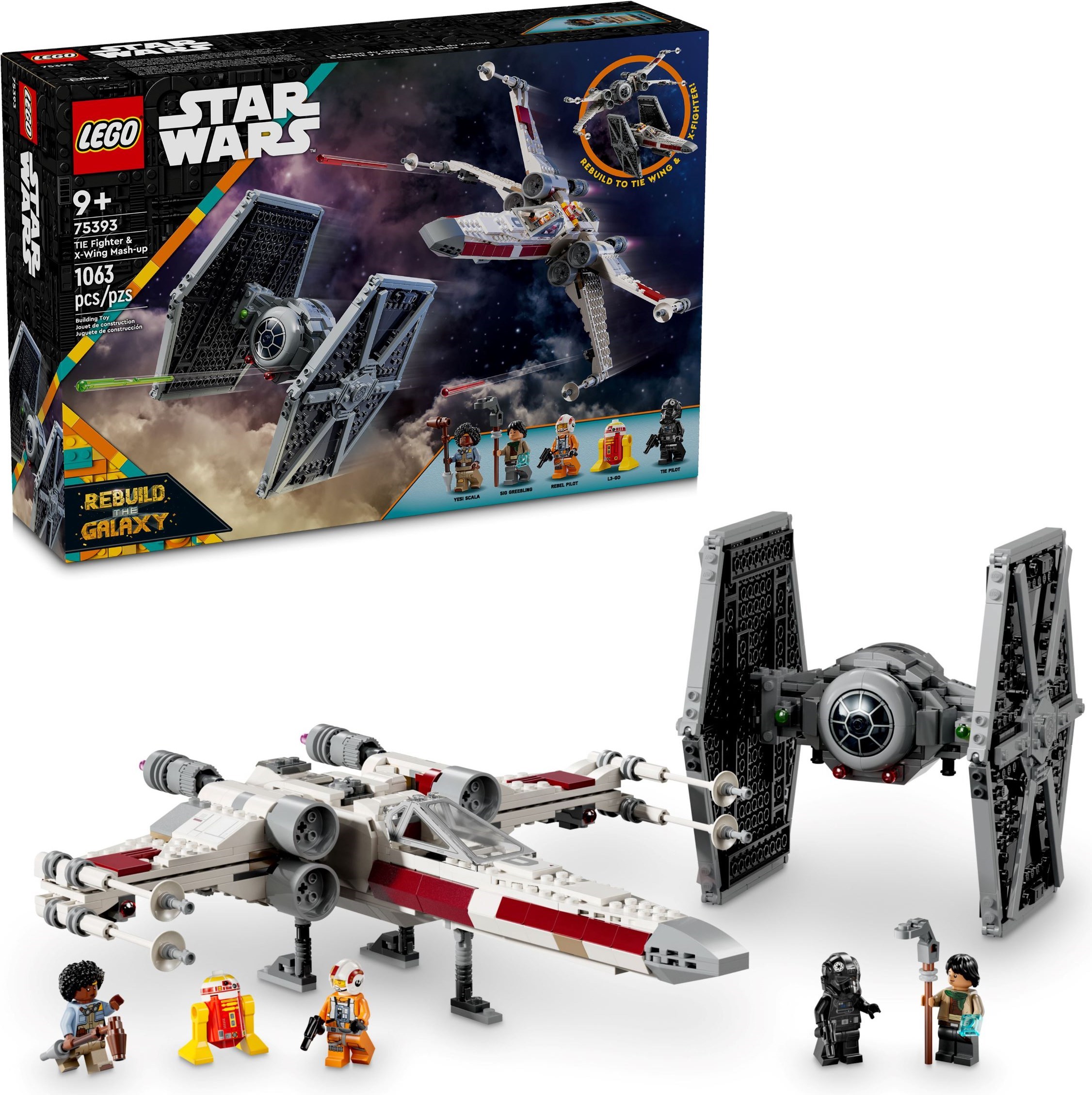 75393 Iego Star WarsRebuild the Galaxy TIE Fighter & X-wing Mash-up - Đồ chơi lắp ráp 8.2024