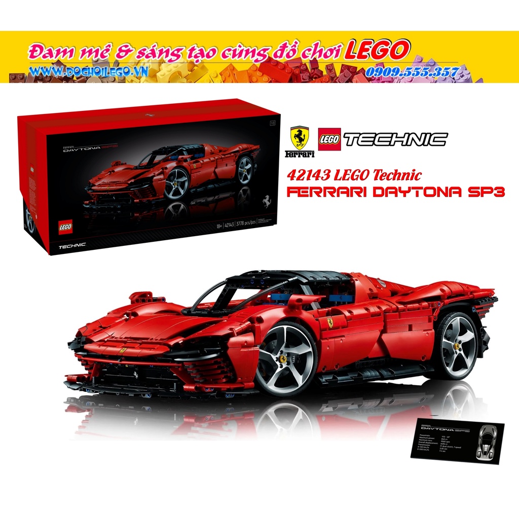 [Có sẵn] 42143 LEGO Technic Ferrari Daytona SP3 - Đồ chơi lắp ráp Siêu xe Ferrari