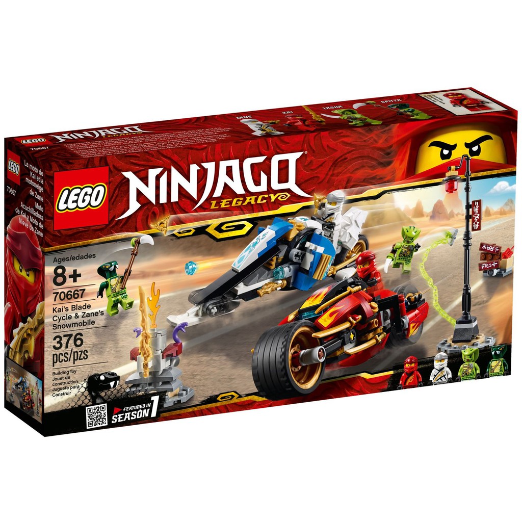 70667 LEGO NINJAGO Legacy Kai’s Blade Cycle & Zane’s Snowmobile - Đồ chơi LEGO