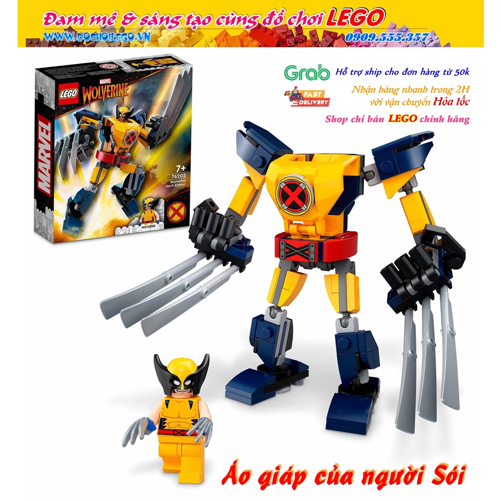 [Có sẵn] 76202 LEGO Marvel Super Heroes X-Men Wolverine Mech Armor - Áo giáp người sói.
