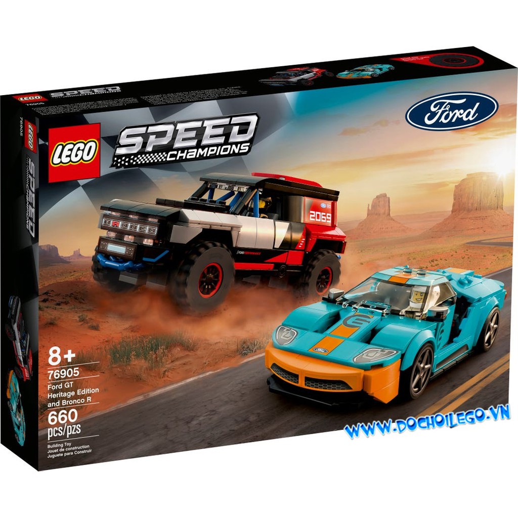 76905  LEGO Speed Champions: Ford GT Heritage Edition and Bronco R - Siêu xe Ford 2021