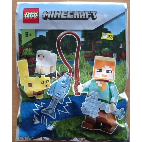 662103 LEGO Minecraft Alex with Ocelot and Sheep foil pack - Alex, mèo gầm, và cừu