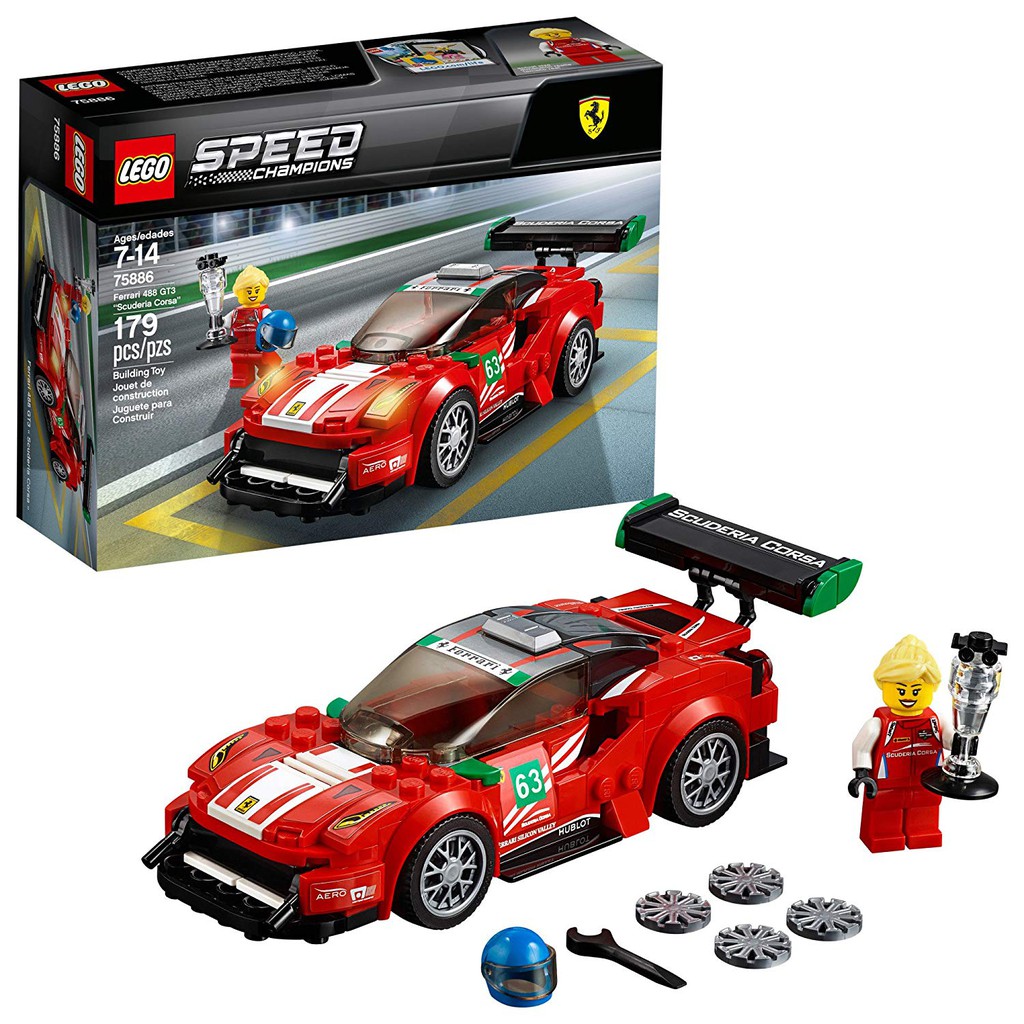 ?? 75886 LEGO Speed Champions Ferrari 488 GT3 “Scuderia Corsa” - Siêu xe