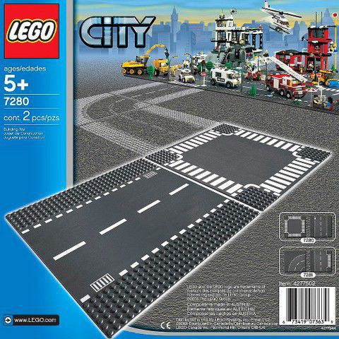 7280 LEGO® Straight & Crossroad Plates Tấm nền đường thẳng và ngã tư