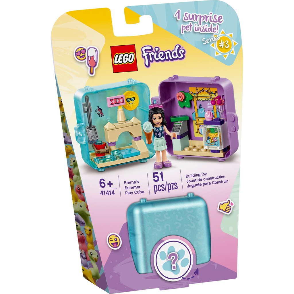 41414 LEGO Friends Emma's Summer Play Cube - Hộp bí mật Kỳ nghỉ hè vui vẻ của Emma