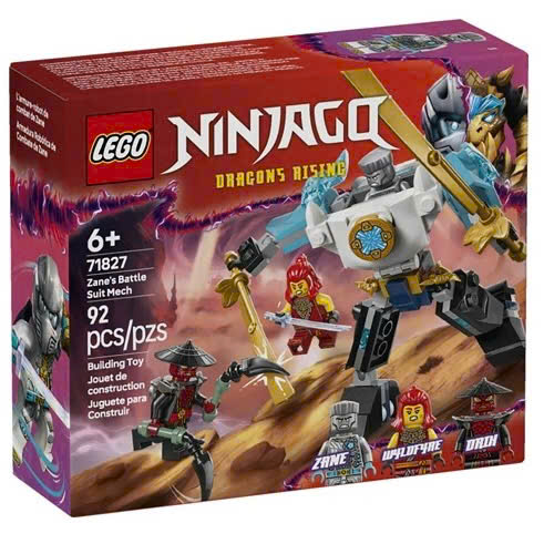 💜 71827 Lego Ninjago Dragons Rising Season 3 Zane's Battle Suit Mech – Đồ chơi lắp ráp  Chiến giáp của ZANE 2025