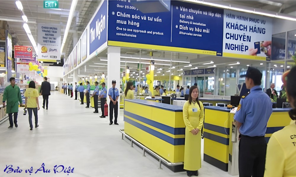 Security for supermarkets and trade centers