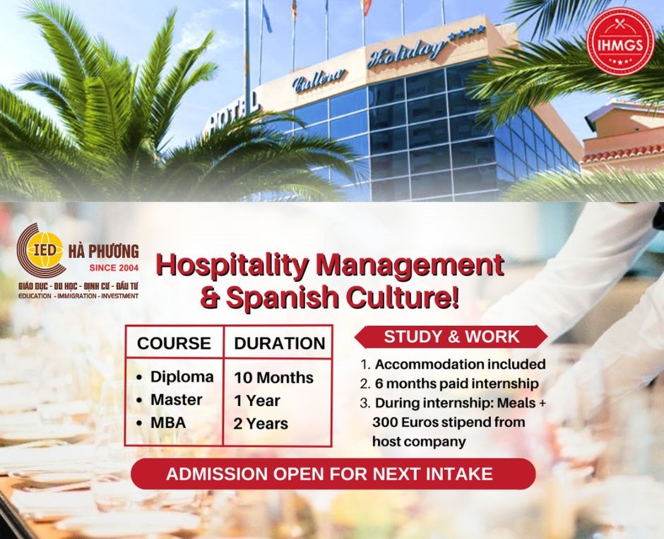 INTERNATIONAL HOTEL MANAGEMENT & GASTRONOMY SCHOOL CHUYÊN VỀ KHÁCH SẠN VÀ ẨM THỰC - 3 CHƯƠNG TRÌNH DU HỌC THÔNG MINH