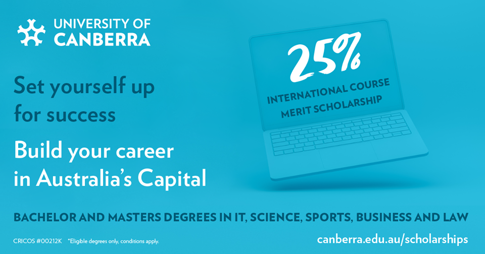HỌC BỔNG 25% INTERNATIONAL COURSE MERIT SCHOLARSHIP | ĐẠI HỌC CANBERRA - AUSTRALIA