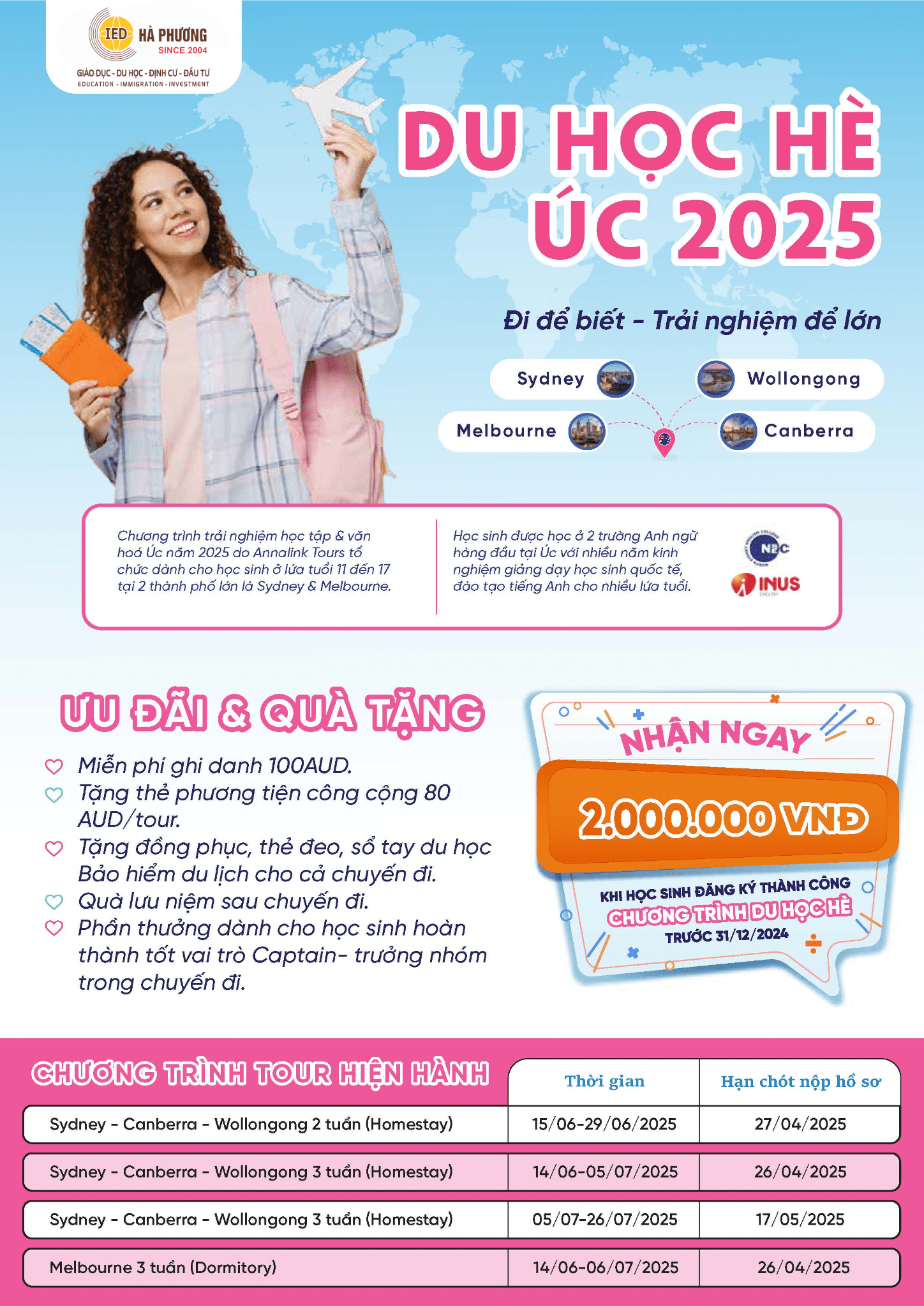 KHÁM PHÁ ÚC CÙNG CHƯƠNG TRÌNH DU HỌC HÈ 2025