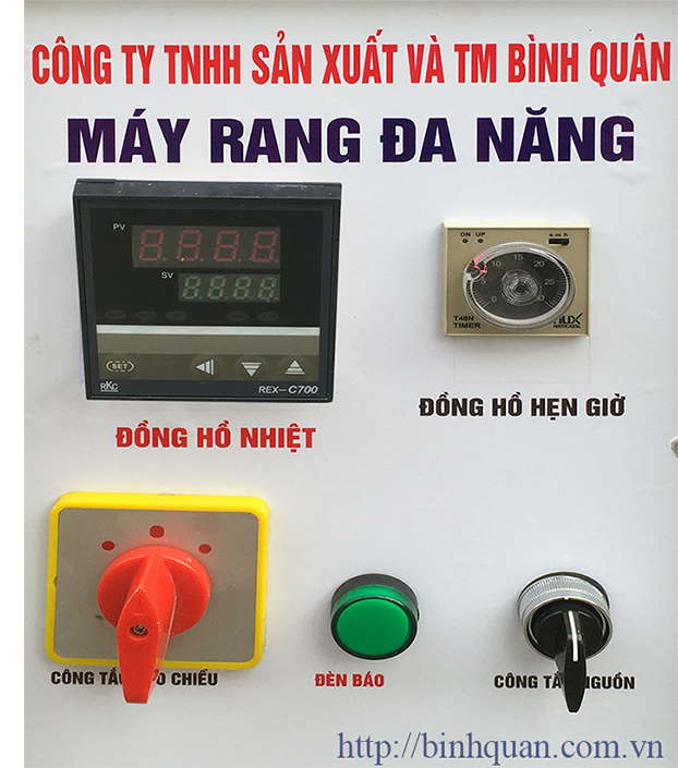 bảng điều khiển máy rang