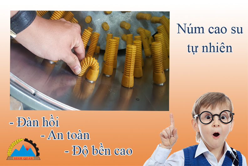 núm cao su máy vặt lông gà