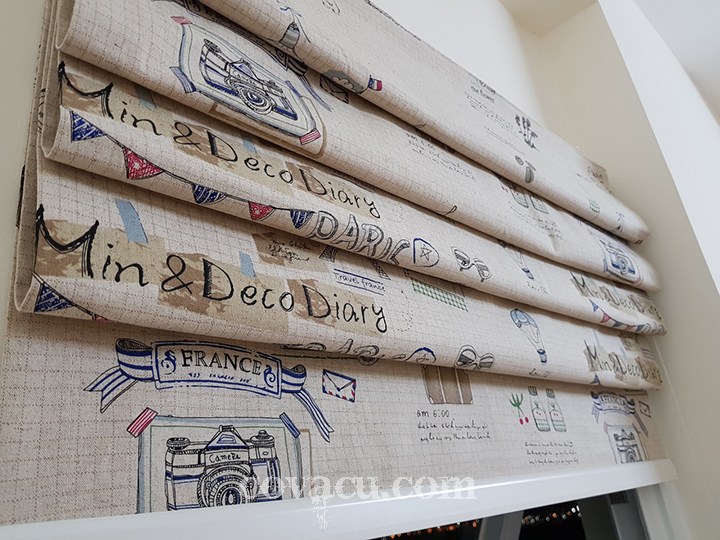 Nhận may rèm vải xếp lớp vải Canvas 