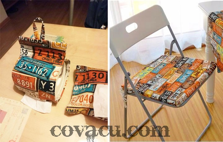 Vải canvas biển số xe xanh đỏ
