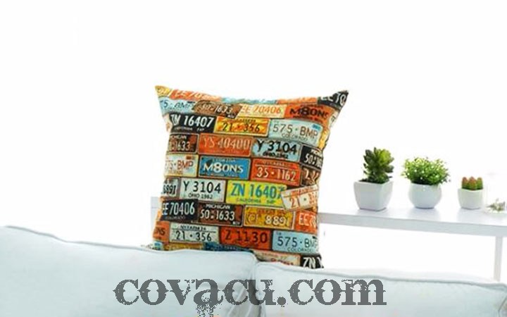 Vải canvas biển số xe xanh đỏ