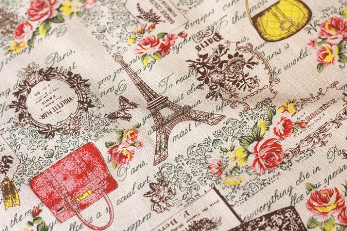 Vải canvas hoa hồng Eiffel xinh xắn