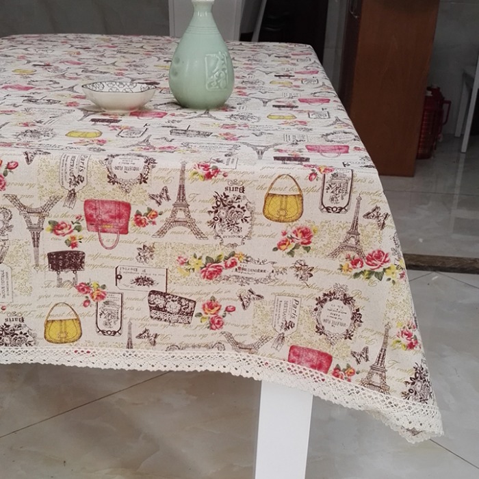 Vải canvas hoa hồng Eiffel xinh xắn