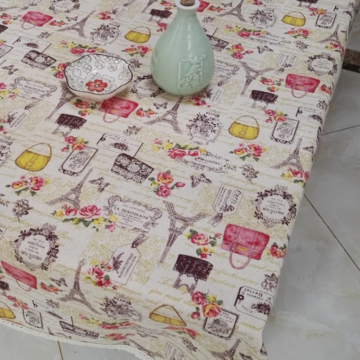 Vải canvas hoa hồng Eiffel xinh xắn