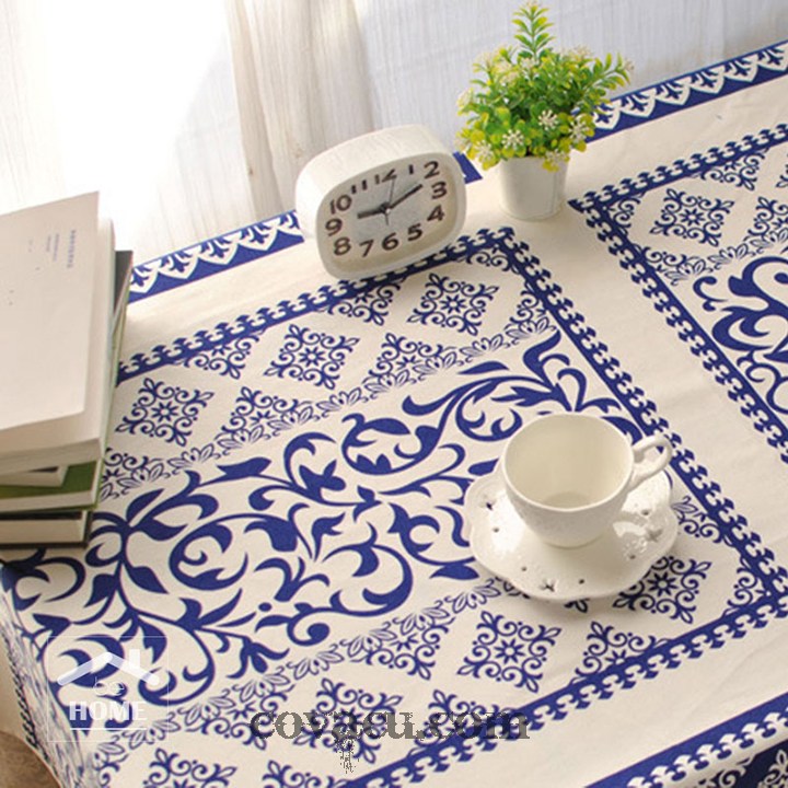 Vải đẹp may trang trí Aztec xanh