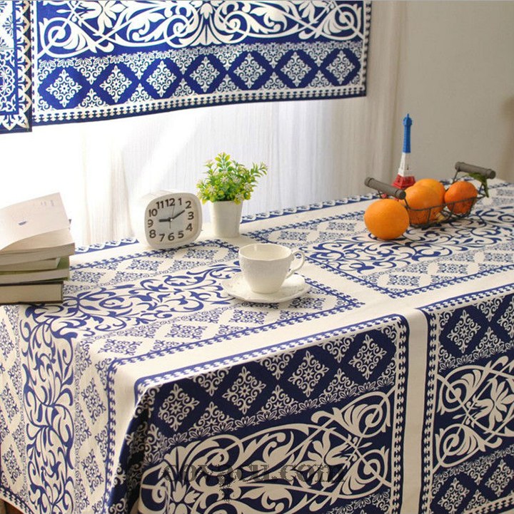 Vải đẹp may trang trí Aztec xanh
