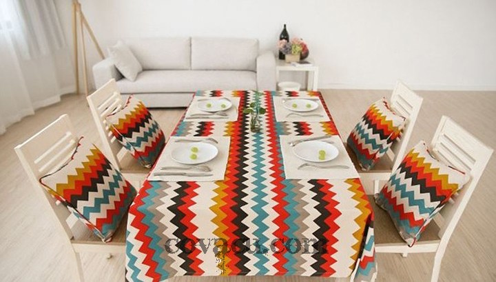 Vải Canvas ziczac sặc sỡ với gam màu sống động