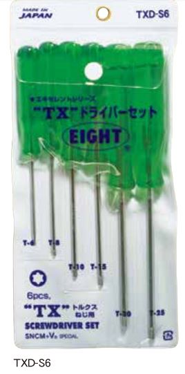 Tua vít Torx Eight loại tay cầm nhựa dòng TXD-S6