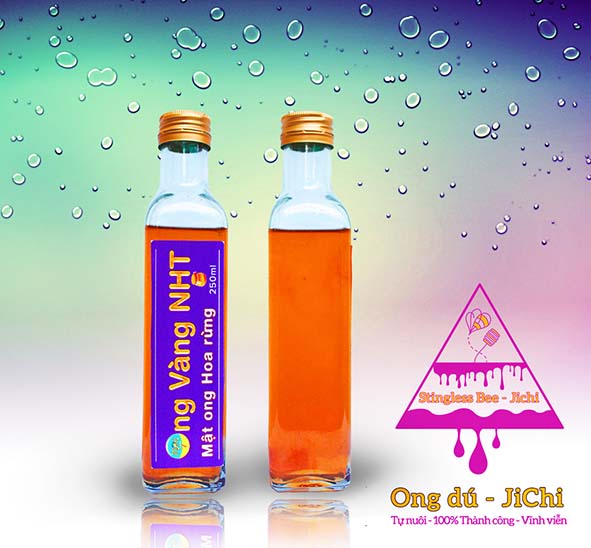 cặp đôi mật ong bông rừng 250ml từ học nuôi ong dú