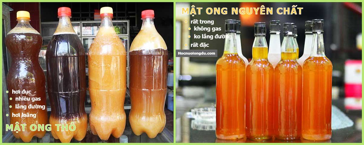 phân biệt mật ong thô và mật ong nguyên chất bằng lượng nước trong mật