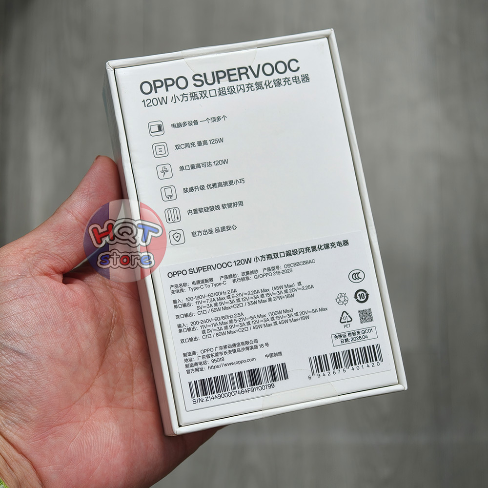 Bộ củ cáp sạc nhanh OPPO Oneplus SuperVOOC 120W GaN