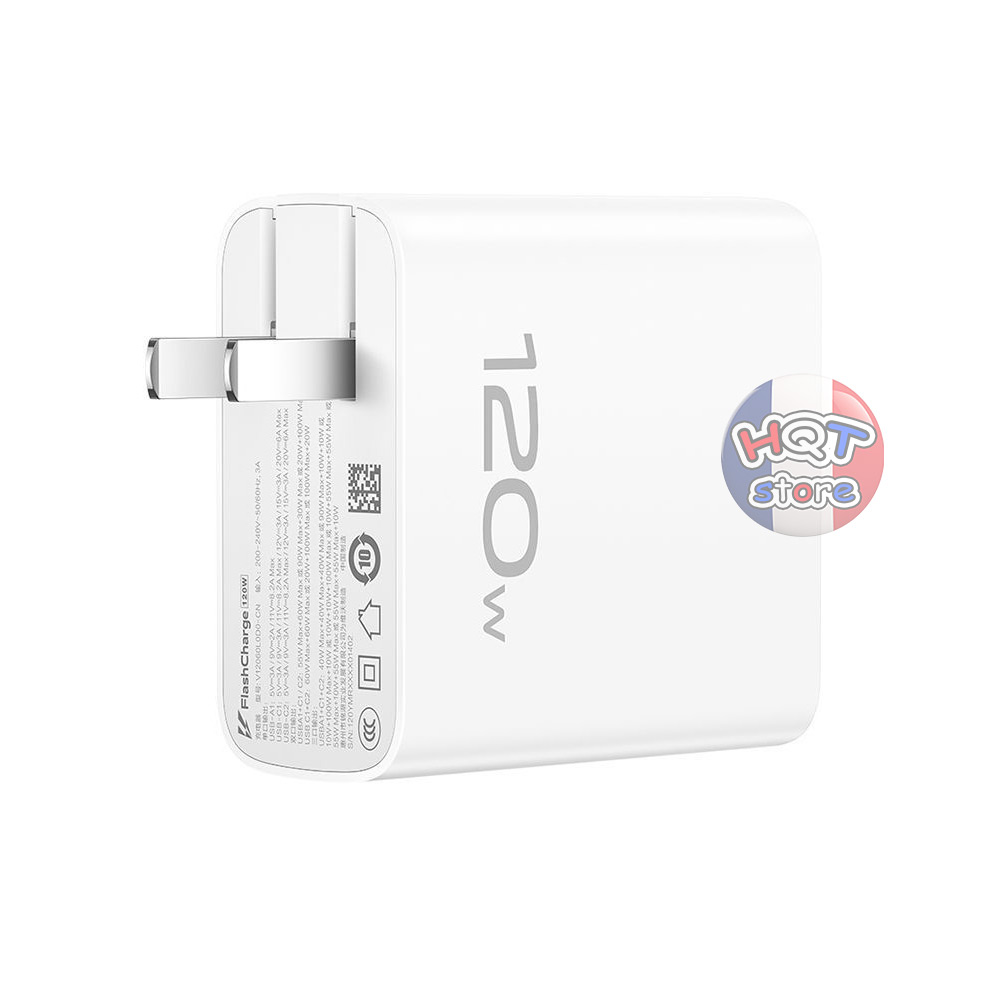 Bộ củ cáp sạc nhanh Vivo FlashCharge 120W GaN 3 cổng chính hãng