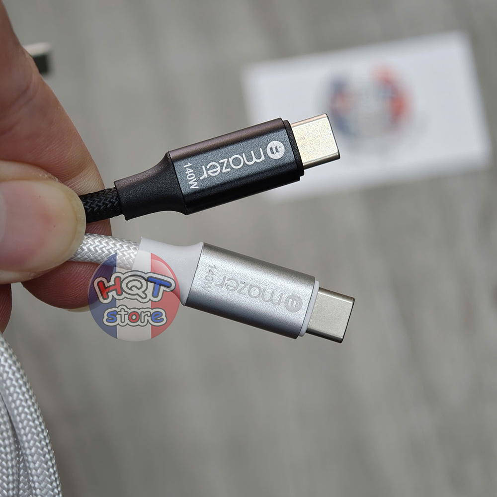 Cáp sạc nhanh bọc dù C to C Mazer 140W 1.5m (nobox)