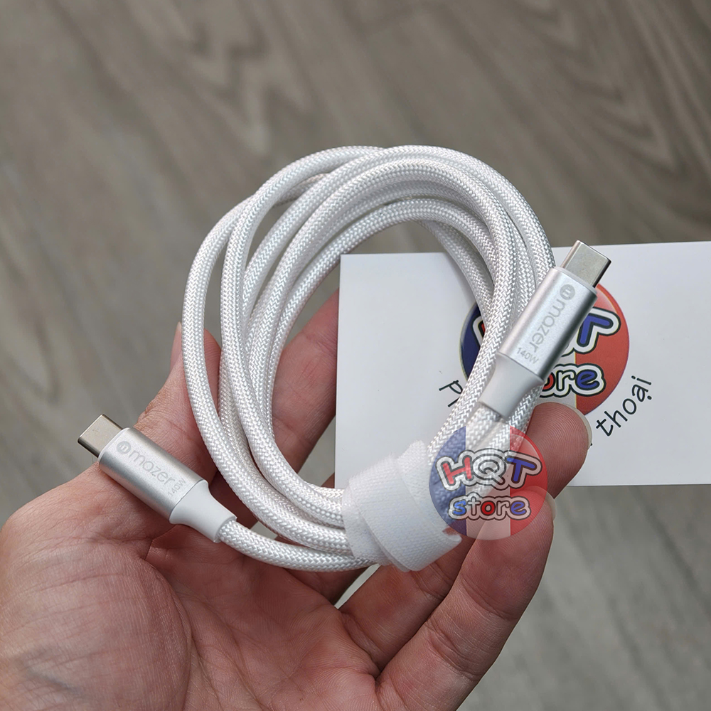 Cáp sạc nhanh bọc dù C to C Mazer 140W 1.5m (nobox)