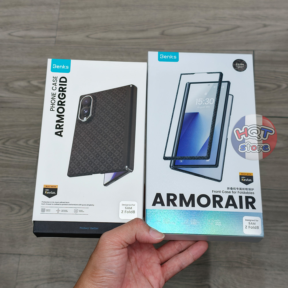 Combo kính ốp carbon ArmorGrid Air Hinge Case cho Z Fold 8