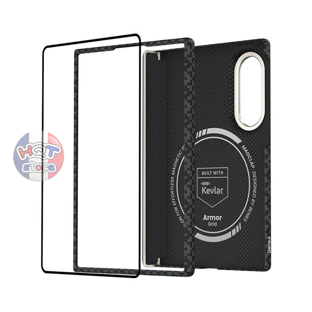 Combo kính ốp carbon ArmorGrid Air Hinge Case cho Z Fold 8