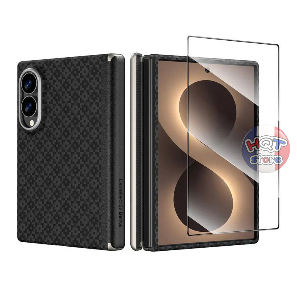 Combo kính ốp carbon ArmorGrid Air Hinge Case cho Z Fold 8