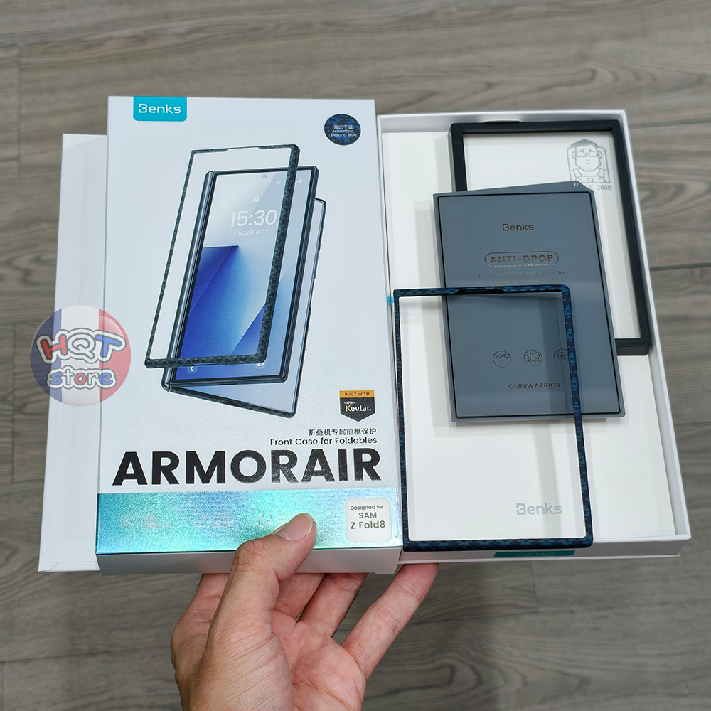 Combo kính ốp carbon ArmorGrid Air Hinge Case cho Z Fold 8