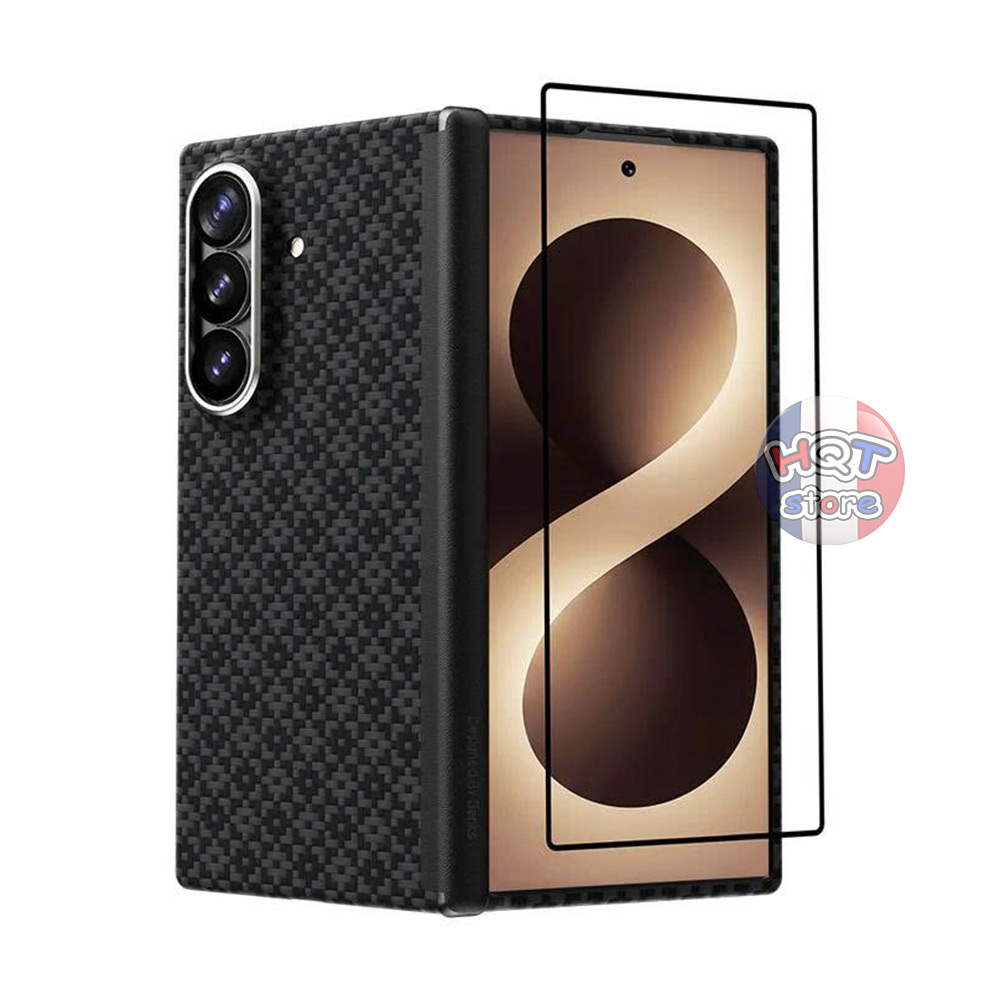 Combo kính ốp carbon ArmorGrid Air Hinge Case cho Z Fold 8 Ultra