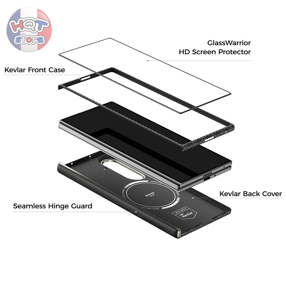 Combo kính ốp carbon ArmorGrid Air Hinge Case cho Z Fold 8 Ultra