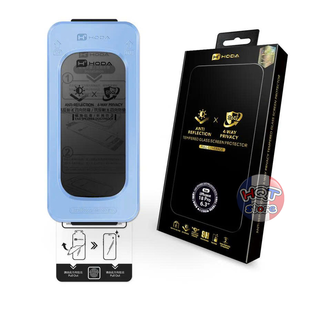 Kính HODA 2.5D 2in1 AR + Privacy 360 độ IPhone 18 Pro Max Pro