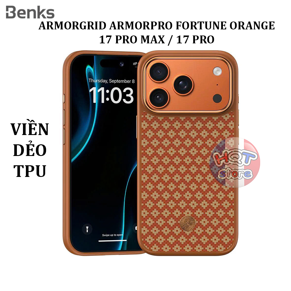 Ốp Benks Fortune Orange ArmorPro iPhone 17 Pro Max / 17 Pro