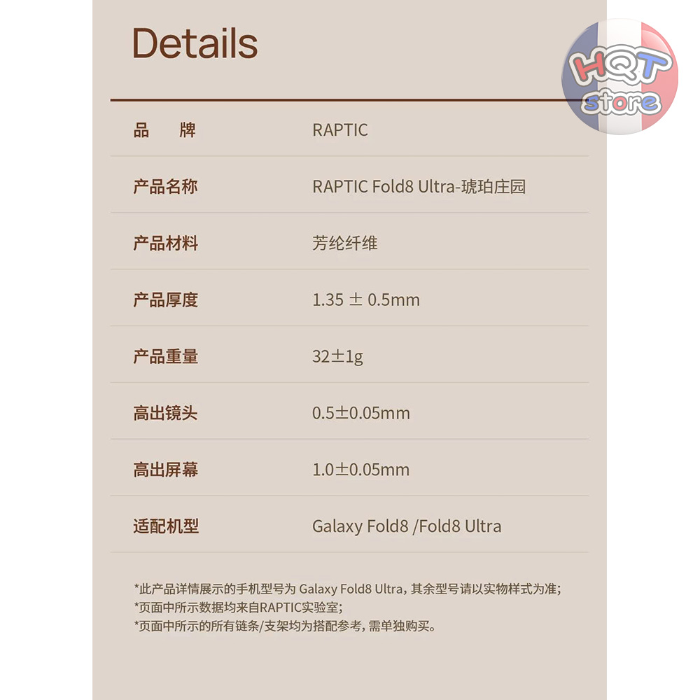 Ốp lưng Raptic Serenity Aramid cho Galaxy Z Fold 8 Ultra / Fold 8
