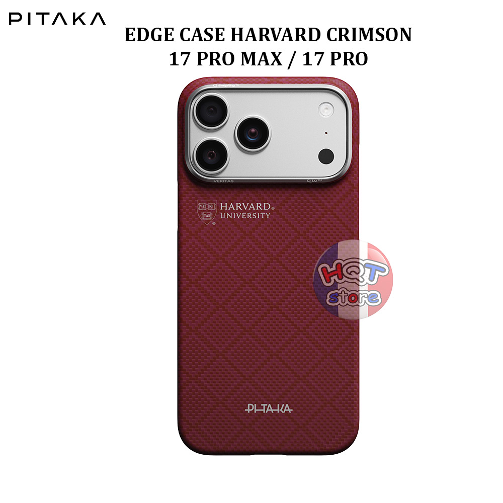 Ốp PITAKA Edge Case Harvard Crimson PitaTap iPhone 17 Pro Max / 17 Pro