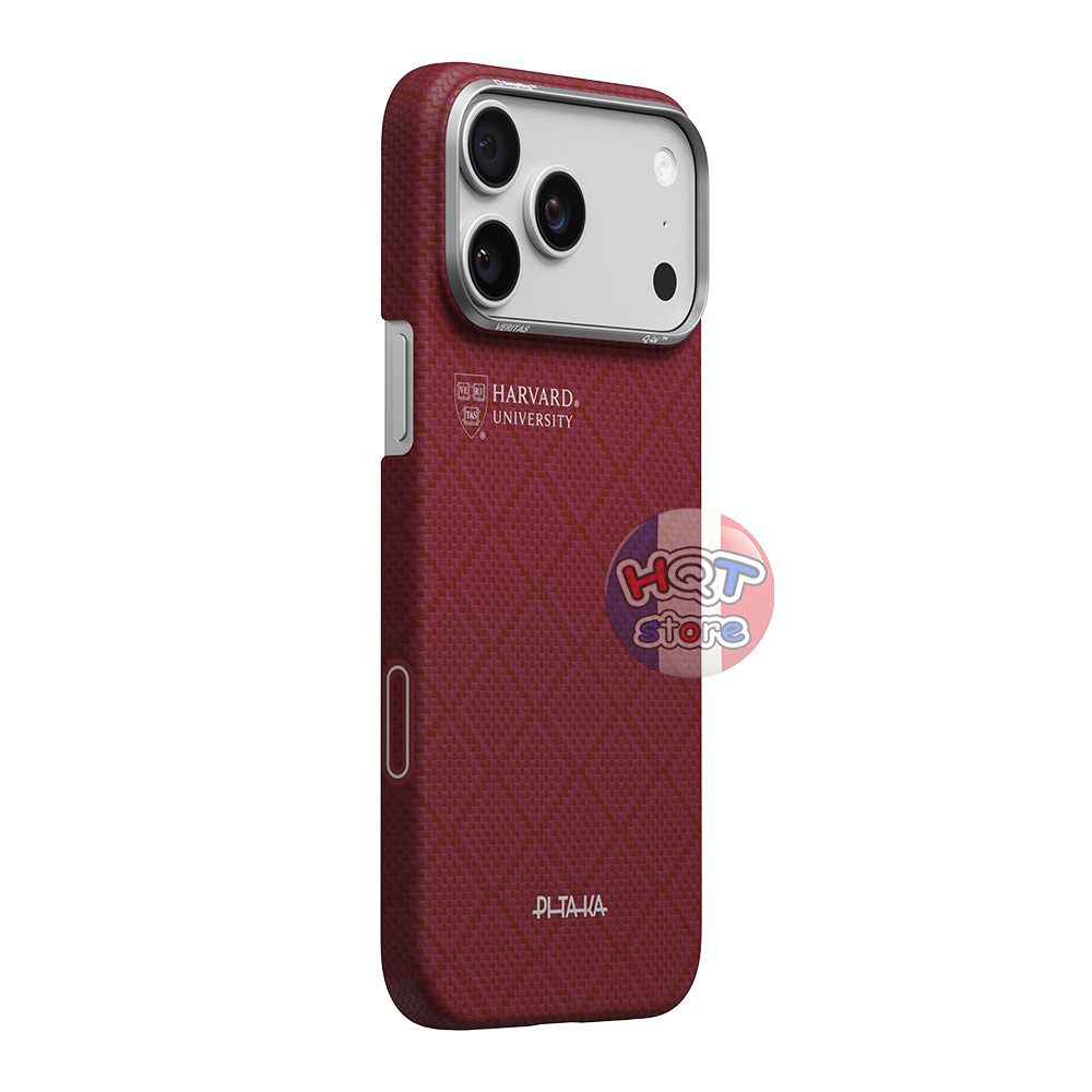Ốp PITAKA Edge Case Harvard Crimson PitaTap iPhone 17 Pro Max / 17 Pro