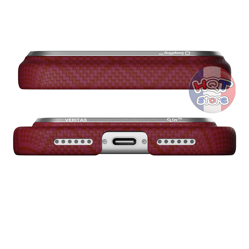 Ốp PITAKA Edge Case Harvard Crimson PitaTap iPhone 17 Pro Max / 17 Pro