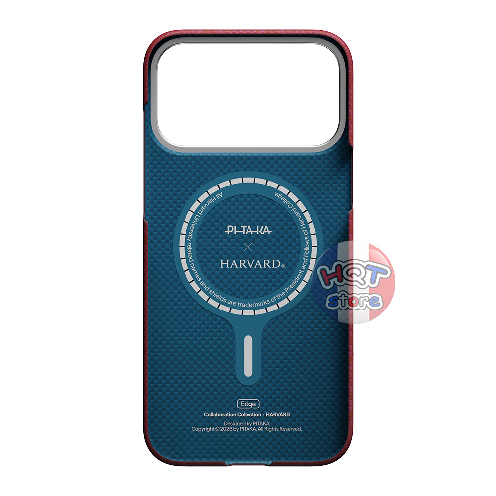 Ốp PITAKA Edge Case Harvard Crimson PitaTap iPhone 17 Pro Max / 17 Pro