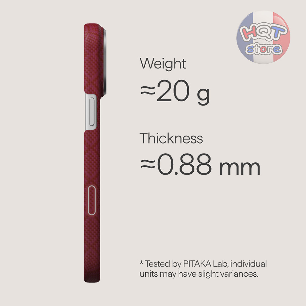 Ốp PITAKA Edge Case Harvard Crimson PitaTap iPhone 17 Pro Max / 17 Pro