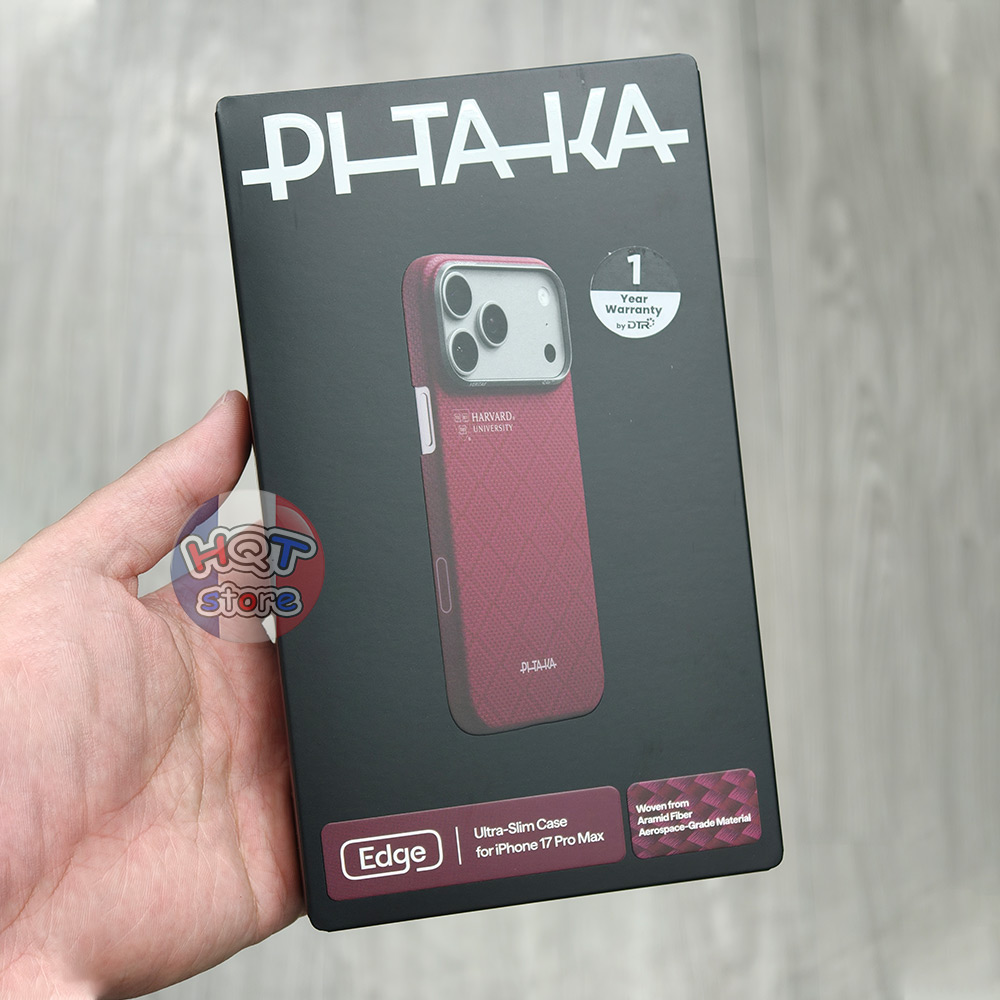 Ốp PITAKA Edge Case Harvard Crimson PitaTap iPhone 17 Pro Max / 17 Pro