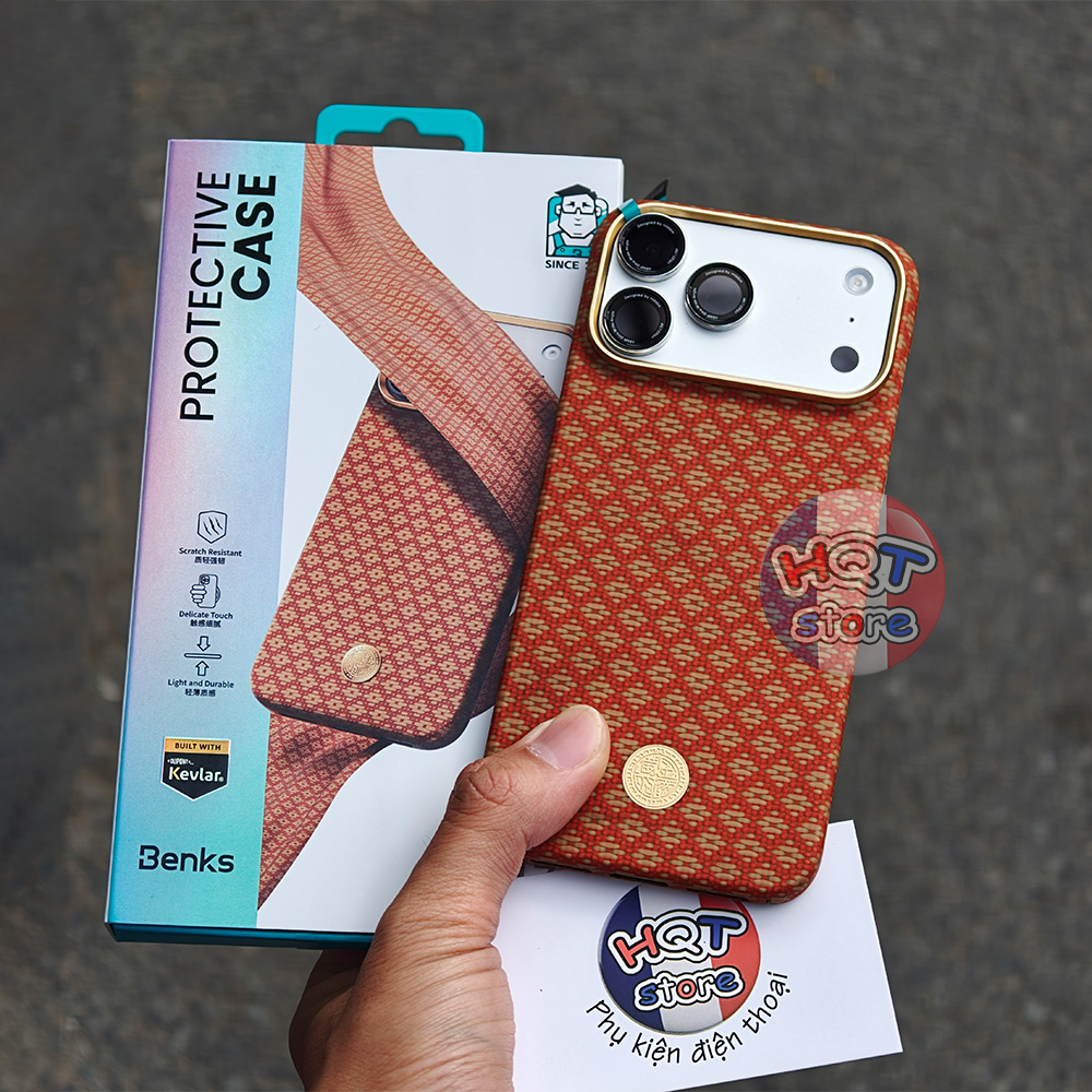 Ốp Sợi Kevlar Benks Fortune Orange iPhone 17 Pro Max / 17 Pro
