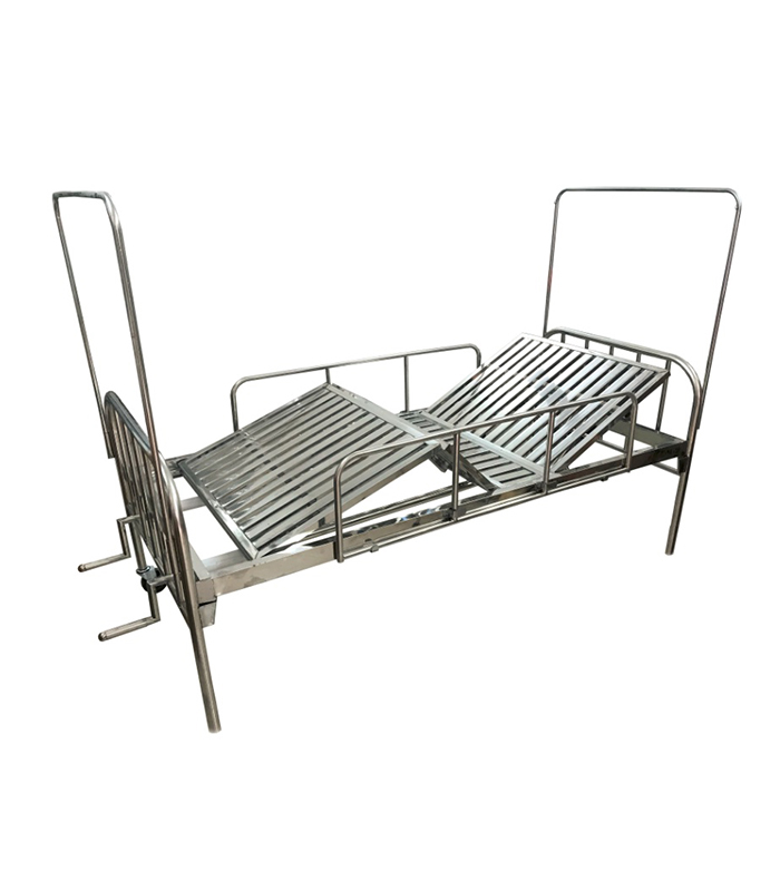 Giường y tế inox 2 tay quay 